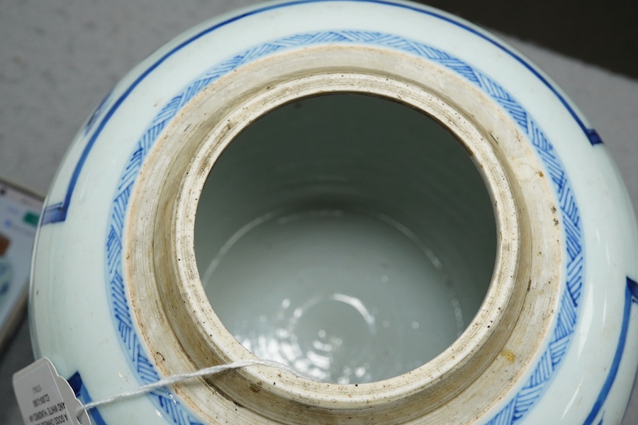 A good Chinese blue and white ‘Hundred Antiques’ ovoid jar, Kangxi period (1662-1722)